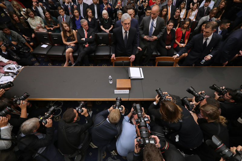 Former Special Counsel Robert Mueller arrives before testifying to the House Judiciary Committee about his report on Russian interference in the 2016 presidential election in the Rayburn House Office Building July 24, 2019 in Washington, DC.